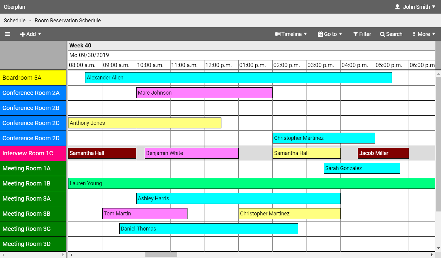 Room Reservation Schedule